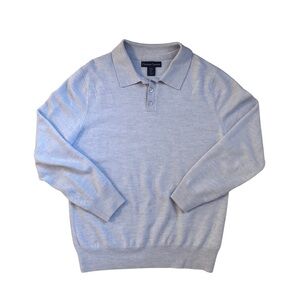 Christian Lacroix Merino Wool Light Gray Polo Sweater